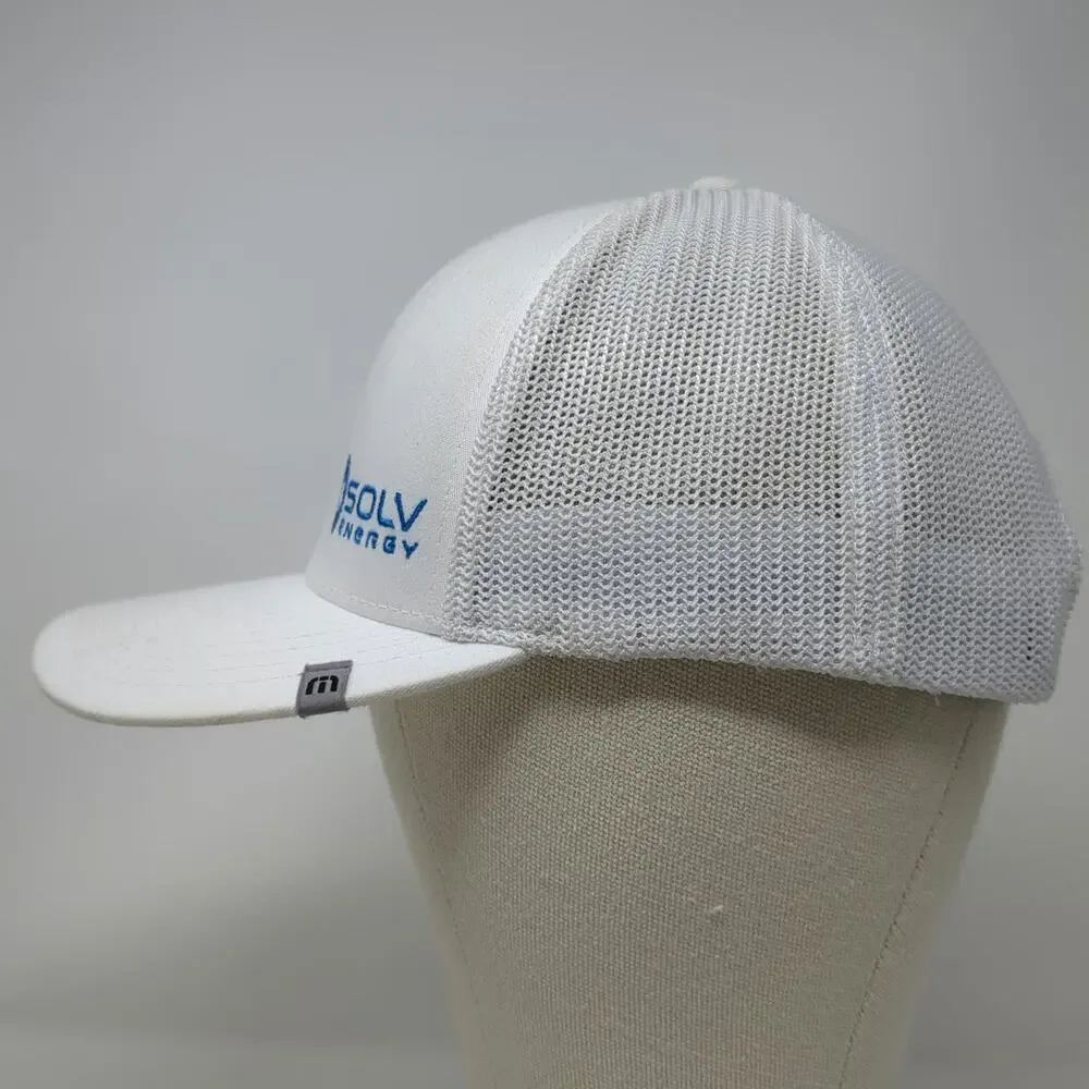 TravisMathew Flexfit Trucker Hat White One Size Mesh Back Snapback SOLV Energy